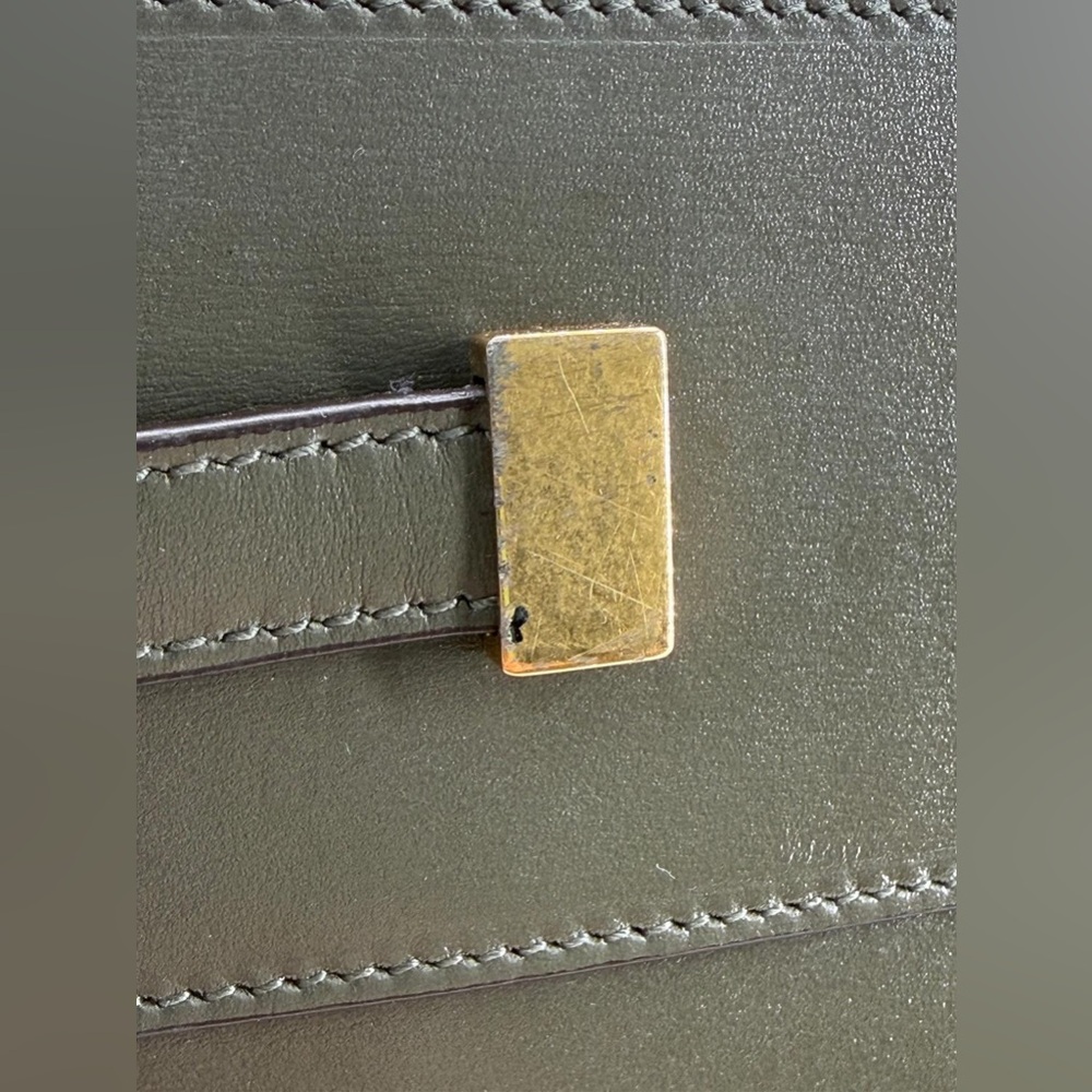 Saint Laurent Manhattan Green Leather Shoulder Bag - Picture 6 of 16
